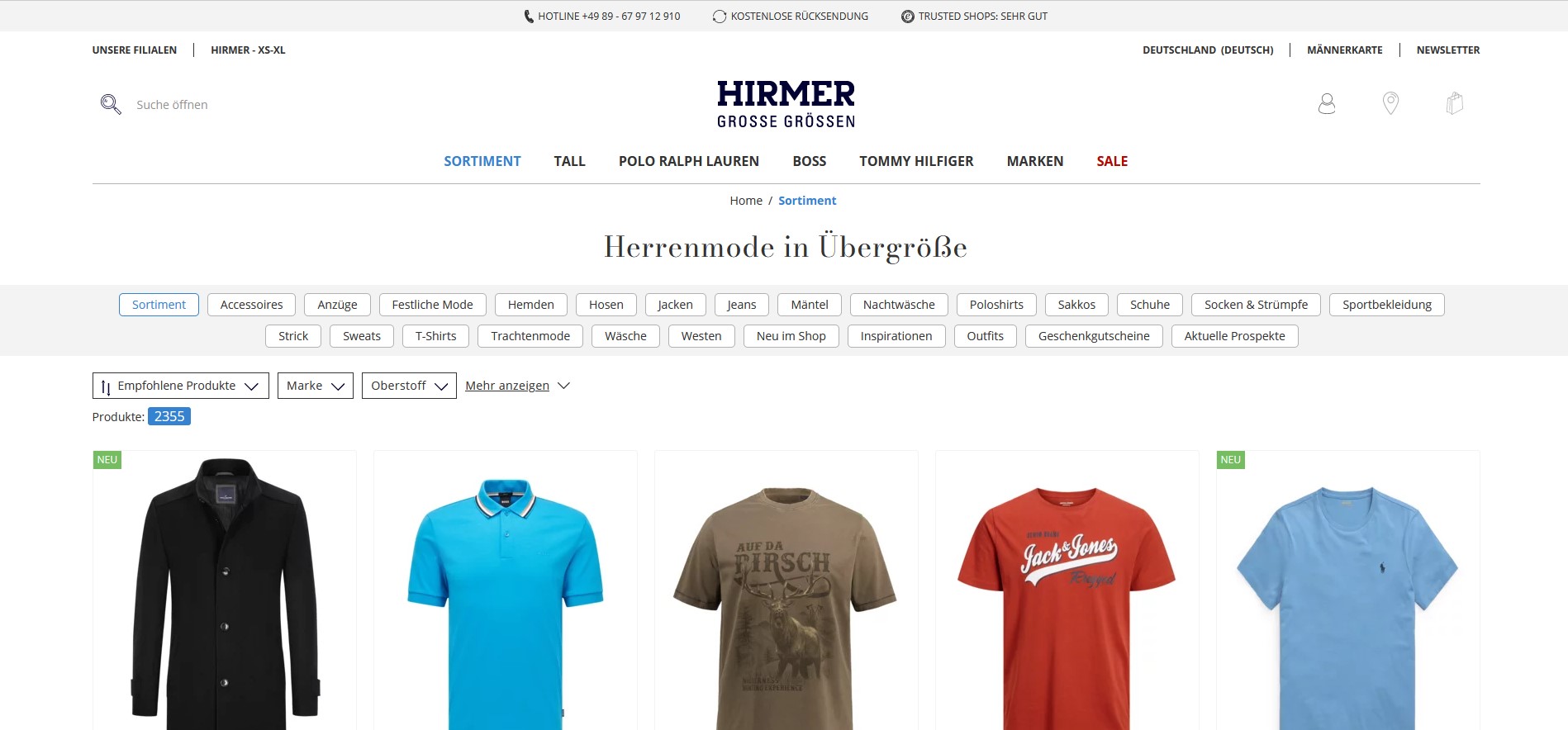 HIRMER GROSSE GRÖSSEN Online-Shop für große Größen
