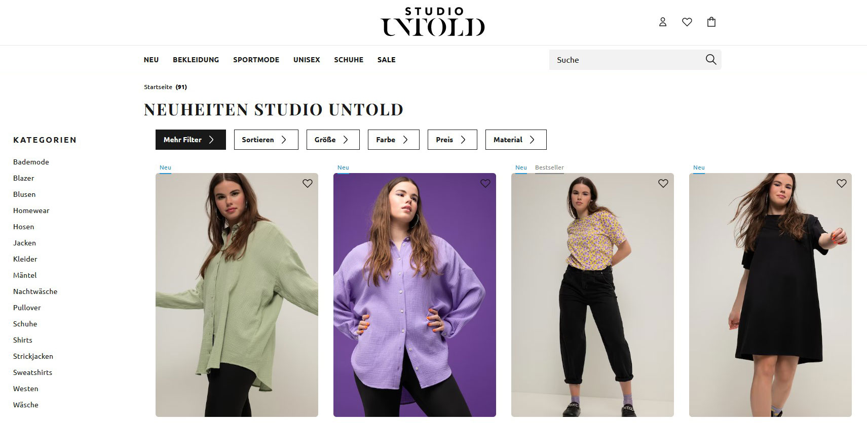 Studio Untold Online-Shop für große Größen