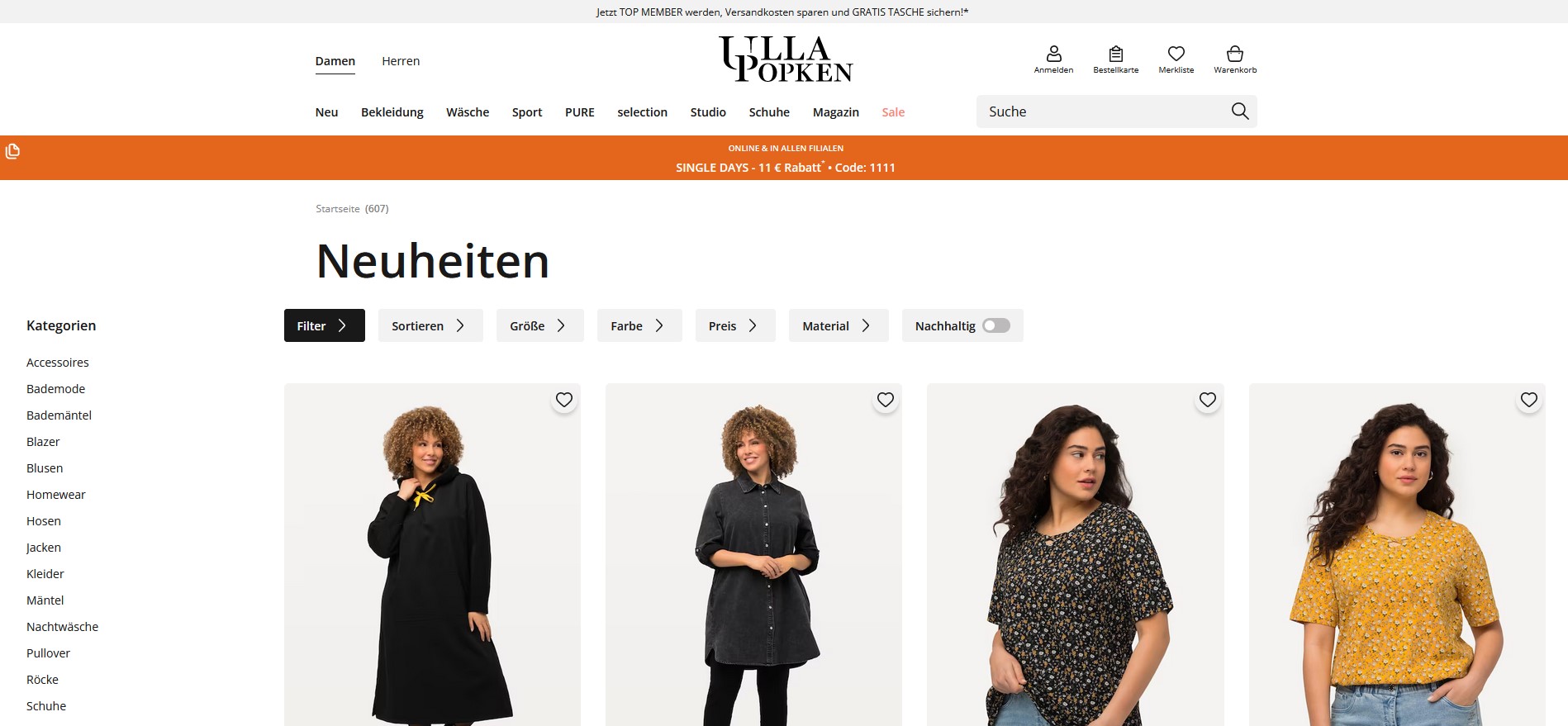 Ulla Popken Online-Shop für große Größen